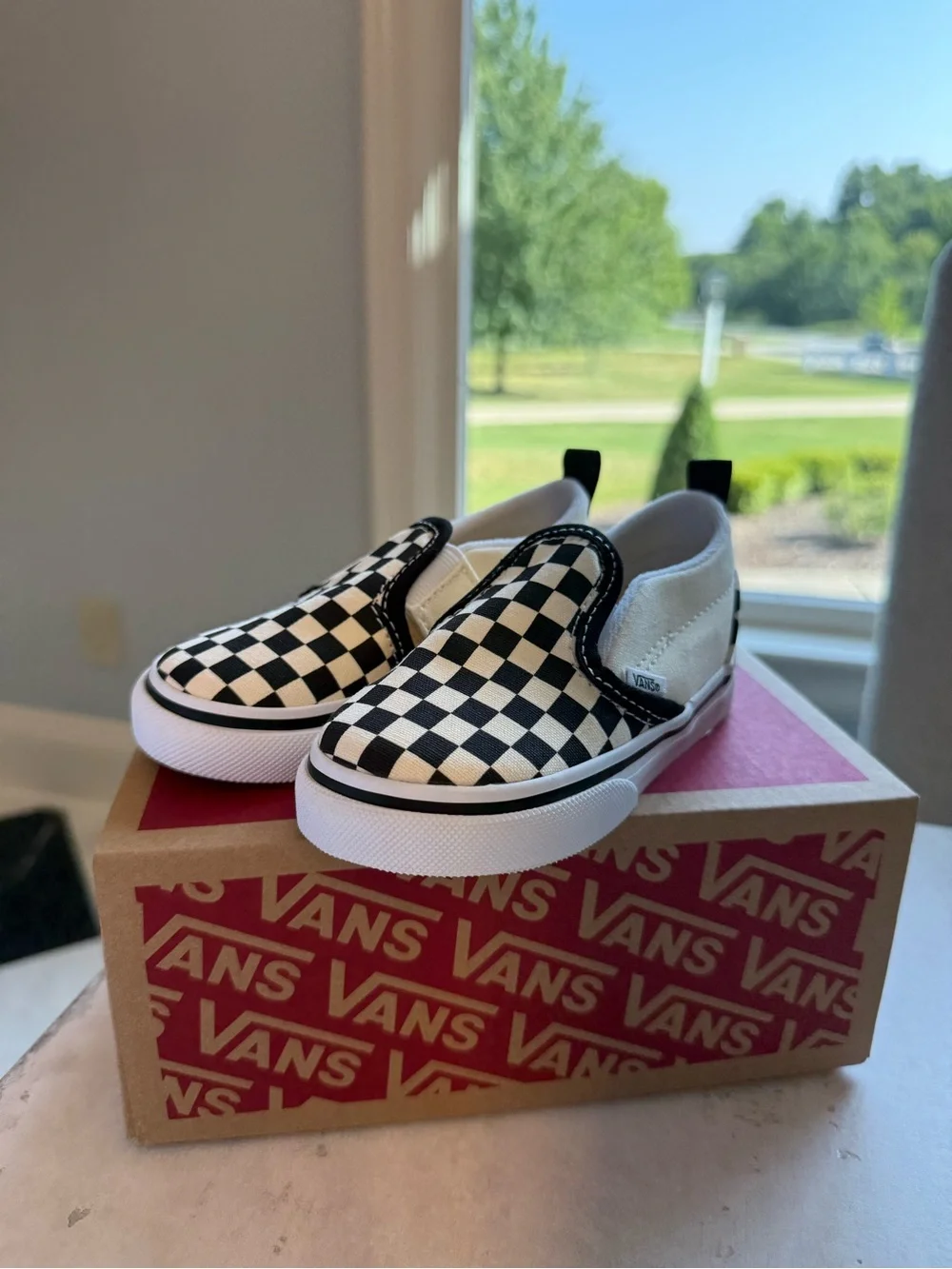Vans Checkerboard Slip-On Sneakers - Black & White